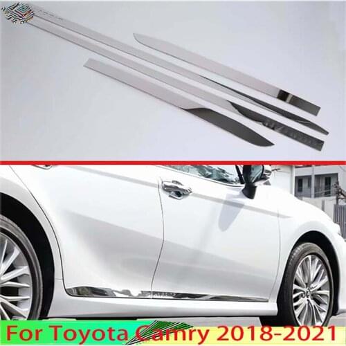 For Toyota Camry 2018 2019 Car Decoration Stainless Steel Side Door Line Garnish Body Trim