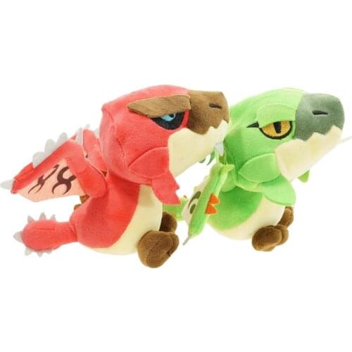 22cm Game Monster Hunter Rathalos Plush 2 Color Red Green Nap Pillow Cartoon Doll Kids Toys Holiday Gift
