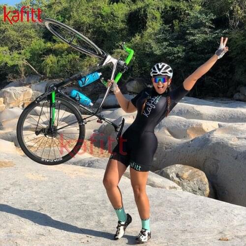 Kafitt new Pro Team Triathlon Costume Women Black Cycling Jersey Skinsuit Jumpsuit Maillot Cycling Clothing Cycling Set Ciclismo