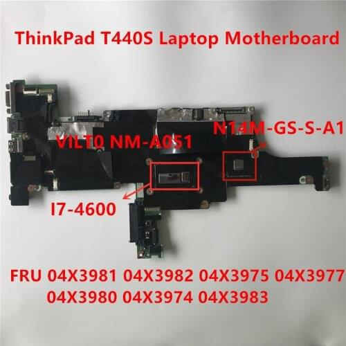 Lenovo ThinkPad T440S i7-4600 Independent Graphics Card Motherboard FRU 04X3981 04X3982 04X3975 04X3977 04X3980 04X3974 04X3983