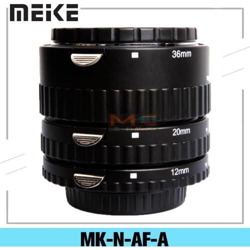 Meike MK-N-AF-A Metal Auto Focus AF Macro Extension Tube Set 12 20 36mm Adapter Ring For Nikon Digital SLR Camera Lens
