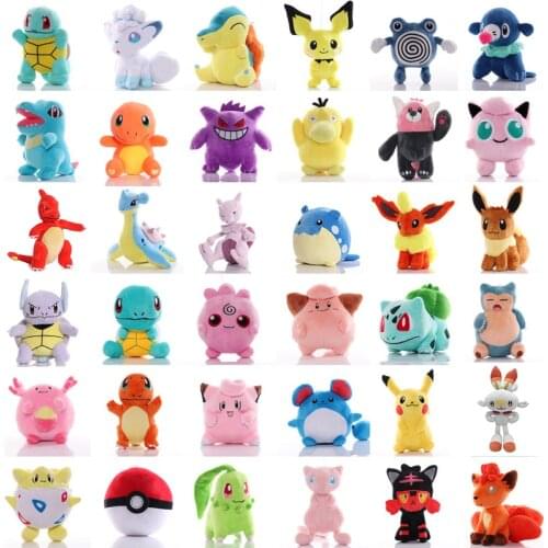 Kawaii Pikachu Plush Toys Pokemon series Charmander Squirtle Bulbasaur Eevee Decorative Plush Dolls Children Christmas Gifts
