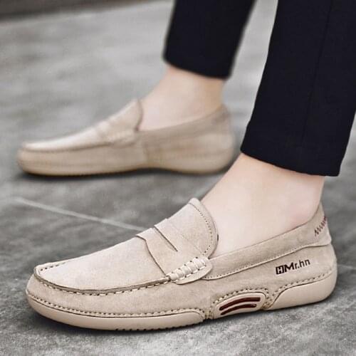 Y38 Designer Men Fashion Suede Leather Men Formal Casual Mens Driving Shoes Loafers Moccasins Flats Breathable Slip on Boat Shoe