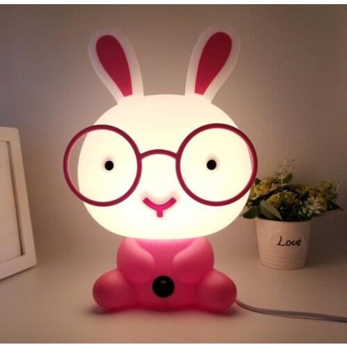 Cartoon Animal Children Night Light Bear Dog Rabbit Pig Night Lamp Plug Childs Birthday Gift Bedroom Decor Lamp for Baby Room