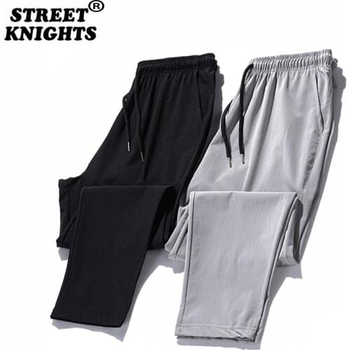 2021 Casual Pants Men Joggers Sweatpants Solid Color Elastic Waist Trousers Fitness Sportswear Fashion Summer Spring Sweatpants