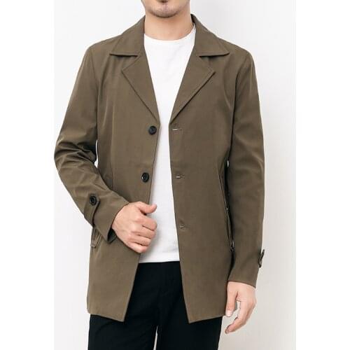 Mens Trench Coat Mens Spring Autumn Lapel Blazers Trench Jackets Men Business Casual Windbreaker Outerwear Jacket Male 4XL 5XL