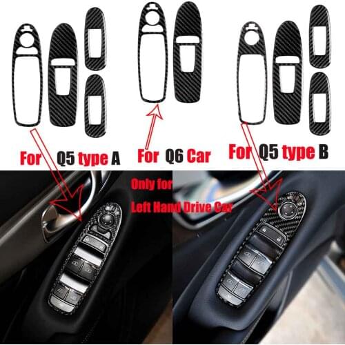 Carbon Fiber Car Window Switch Panel Cover Trim Sticker For Infiniti Q50 2014-19