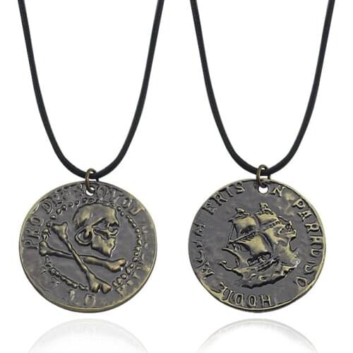 UNCHARTED 4 coin necklace nathan drake figure cosplay game PS4 NEW PIRATE SKULL