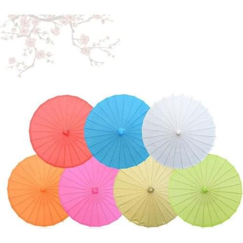 New 20cm Children Style Paper Umbrella Mini Solid Color Parasols DIY handmade painting wedding Party Decoration paper umbrella