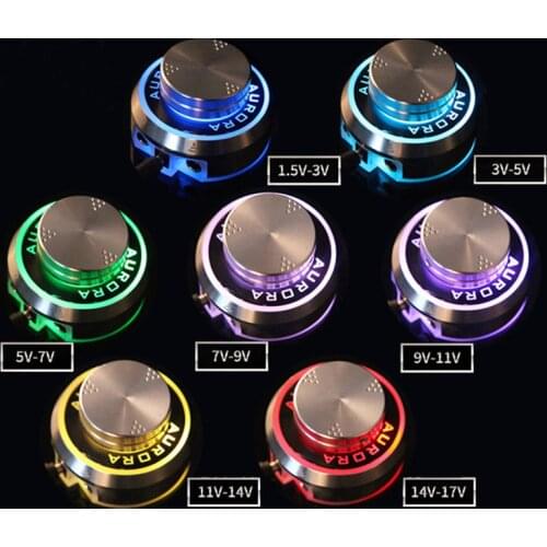 New Arrival Mini AURORA Tattoo Power Supply with Knob to adjust voltage Supply Black/Silver - TPS01