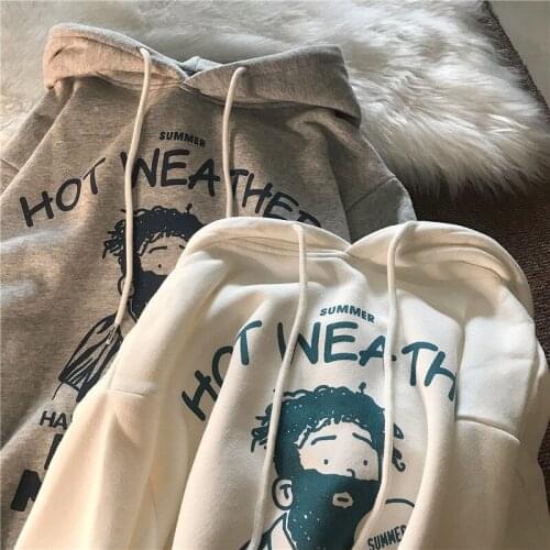 New Japanese Women Hoodies Loose Oversized Couples Ins Warm Winter Hooded Sweatshirt Fashion Hoodie Female Clothes Wholesale