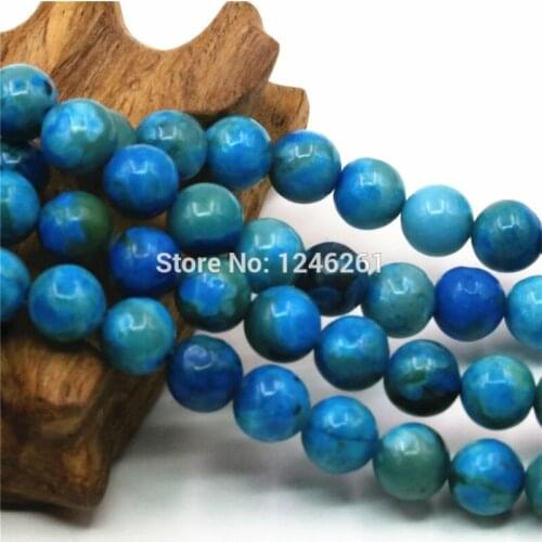 4 6 8 10 12mm Charming Blue Crazy Lace Onyx Round DIY Loose Beads Stone Accessory Parts Hand Made Jewelry Making Women Gifts Gem