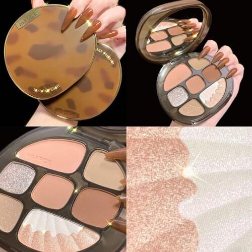 8 Colour Eyeshadow Palette Earth Shimmer Eyeshadow Waterproof Not Smudge With Highlight Contour Blush Eye Cosmetics for face