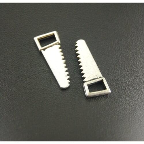 30 pcs Silver Color Saw charms DIY Metal Bracelet Necklace Jewelry Findings 23x9mm A845