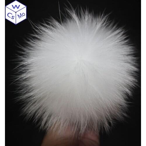 DIY 13cm Raccoon Fur Pompoms For Knitted Winter Beanie Hat 100% Real Fur Pompon Pom For Adults Children Blanket Baby Kids Caps