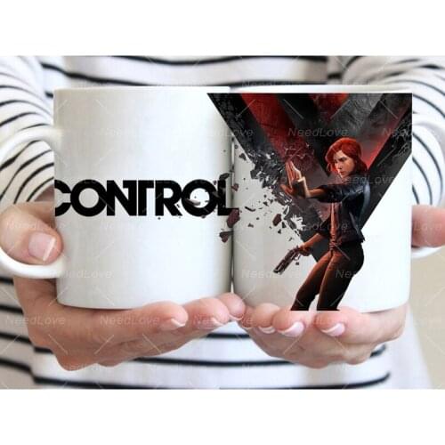 CONTROL Coffee Mug Tea Cup - White Ceramic 11oz Teacup - Perfect Present Gift Mug