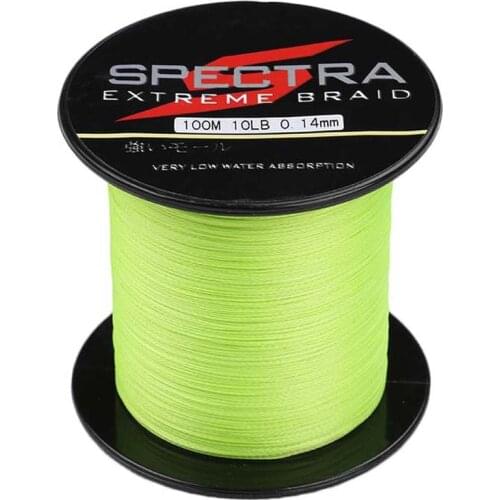 100m 6-100LB Brand 4 Strands Super Strong Japan Multifilament Fishing Line Fluorescent Yellow 100% PE Braided Fishing Line