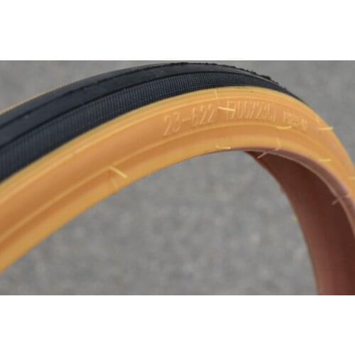Retro Bicycle Tires 700C Road Bike Tyre pneu 700 23C Ultralight 430g Racing Fixed Gear Bike Tyres Yellow Side 110PSI