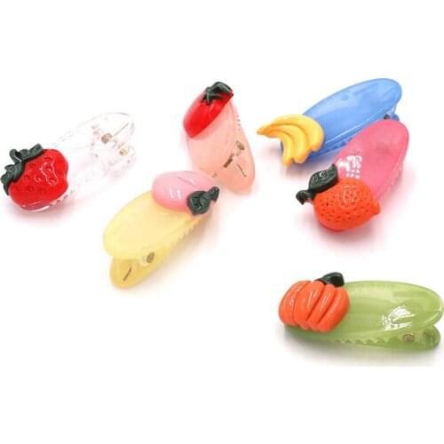 Girls Child Cartoon BB Clip Adult Cute Hairpin Summer Kids Fresh Transparent Jelly Duckbill Pouch Egg Daisy Hair Clips Headwear