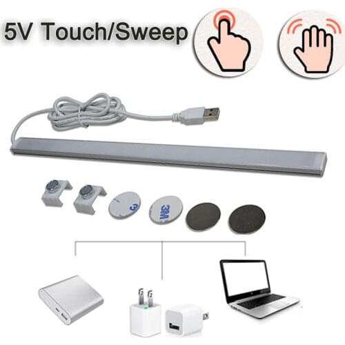 50cm 5V USB Touch Sensor Hand Scan LED Night Light USB Bar Lamp for Bedroom Desk Lamp Reading Home Kitchen Wardrobe Decor