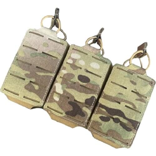 Tactical Vest Laser Cutting MOLLE 556 762 Triple Magazine Bag