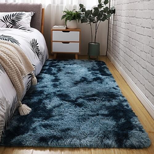 Thick tie-dyed carpet bedroom bedside floor mat living room coffee table plush rug bay window balcony rug children crawling mat