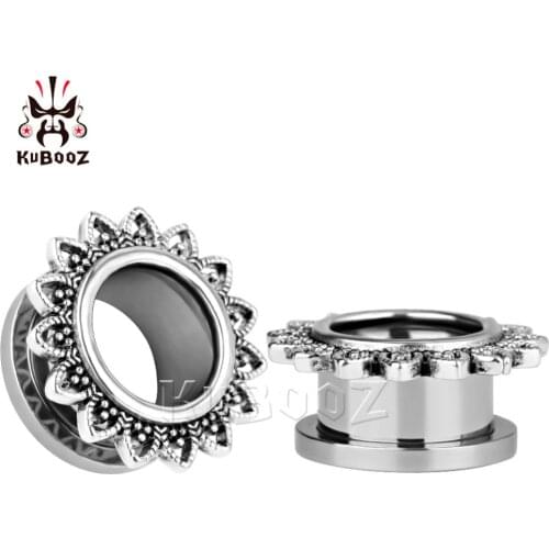 2018 hot new arrival stainless steel ear plugs tunnels piercing body jewelry wholesale ear gauges mix 6 sizes wholesale