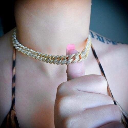 Hip Hop Miami Cuban Chain Necklace Women Unique Star Trendy Fashion Rapper Jewelry Iced Out Cuban Necklaces Dropshiping