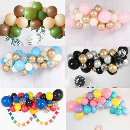 Birthday Balloons Sage Green Skin Navy Blue Chrome Gold Confetti Globos Balloon Arch Garland for Wedding Party Baby Shower Decor