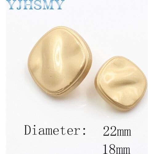 YJHSMY 10pcs/Lot 18/22mm,Gold Color,Metal Glossy irregular decoration Buttons, garment accessories DIY materials,A-18315-4
