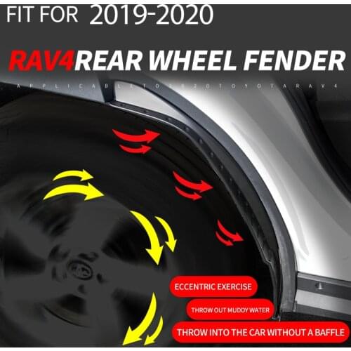 Foal Burning 2pcs/set Fit For TOYOTA RAV4 RAV 4 2019 2020 Rear Fender Wheel Eyebrow Mudguard Body Bumper Protector Lip Cover Kit