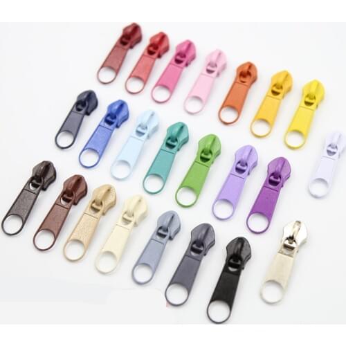 10Pcs 5# Nylon Zipper Pull Slider Head For DIY Repair Pillow Quilt Bedding Bag 25 Colors For Choose