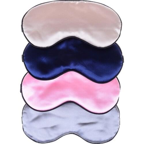 100% Natural Mulberry Pure Silk Sleep Rest Eye Mask Padded Shade Cover Travel Relax Aid Blindfolds 4 Colors Eyeshade with Box