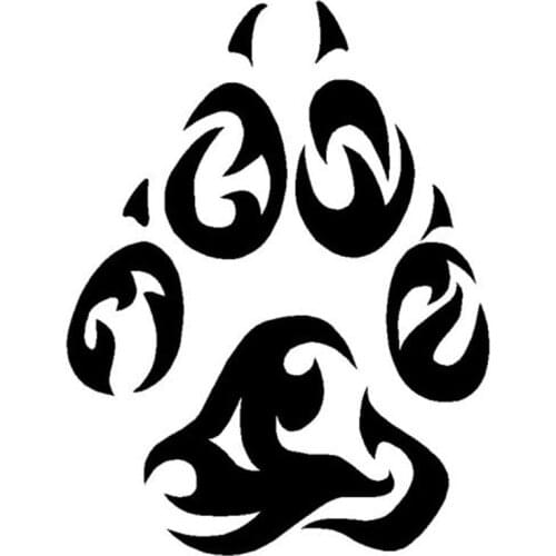 11.4*15CM Tribal Tattoo Wolf Paw Footprint Decal Vinyl Stickers Classic Creative Car Window Decoration Accessories C6-1054