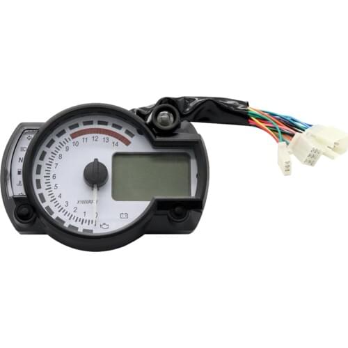 14000 RPM Universal Motorcycle Digital LCD km/h MPH Speedometer Odometer Tachometer Gauge -7 Colors Backlight