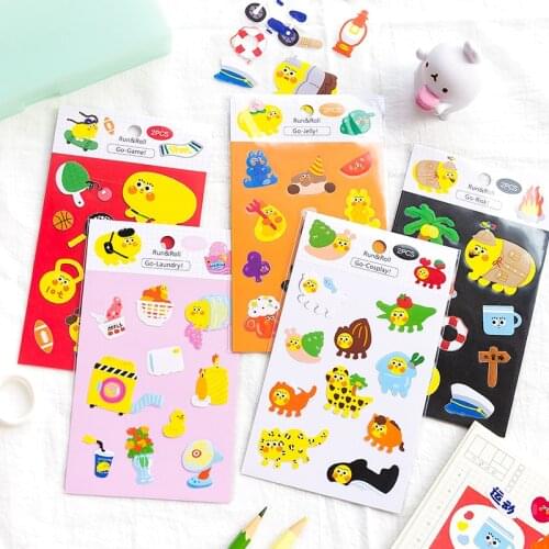 15packs/LOT run&roll series stationery sticker Creative decoration DIY PVC sticker