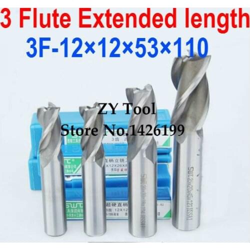 5pcs /set 12mm 3 Flute HSS & Extended Aluminium End Mill Cutter CNC Bit Milling Machinery tools Cutting tools.Lathe Tool