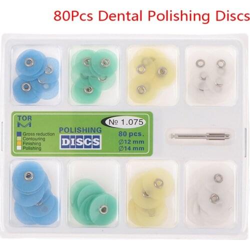 80pcs Dental Finishing and Polishing Discs Gross Reduction Contouring Mandrel Stripes Set Dental Materials Teeth Whitening