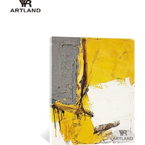 Abstract acrylic oil painting for wall decoration Handmade on canvas yellow landscape wall art picture for living room Entrance