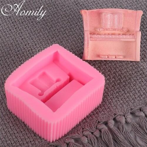 Aomily Piano Shaped Silicone Mould Fondant Kitchen Cake Decorating Mold for Chocolate Baking Tools Cupcake Birthday Cake Decor