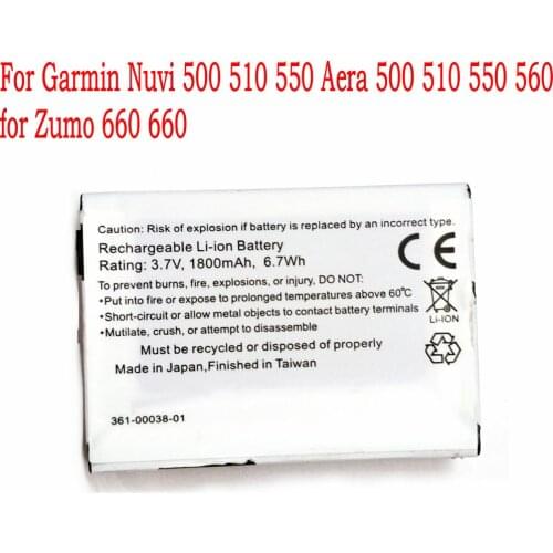 Used Original 1800mAh 361-00038-01 battery For Garmin Nuvi 500 510 550 Aera 500 510 550 560 for Zumo 660 660 Mobile phone