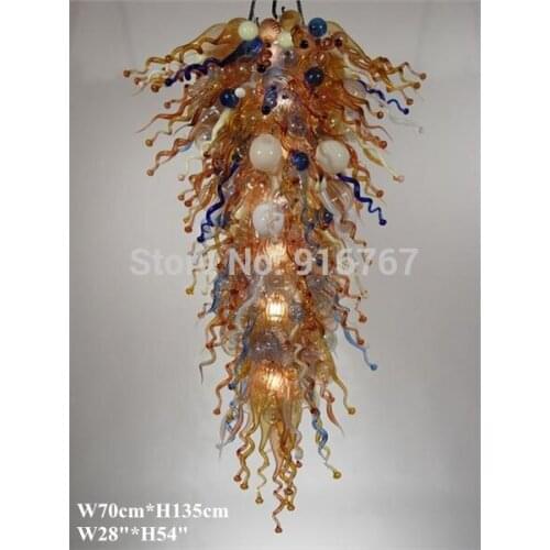 Free Shipping Contemporary Lobby Blown Glass Ceiling Lamp
