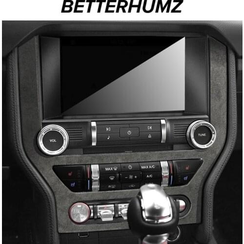 BETTERHUMZ Alcantara Wrap Car Central Control CD Panel Cover Moulding Trim Sticker For Ford Mustang 2015-2019 Accessories