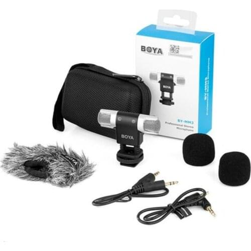 BOYA BY-MM3 Stereo Condenser 3.5mm Microphone for Laptop DSLR Camera Smart Phone condenser microphone karaoke mic micphone