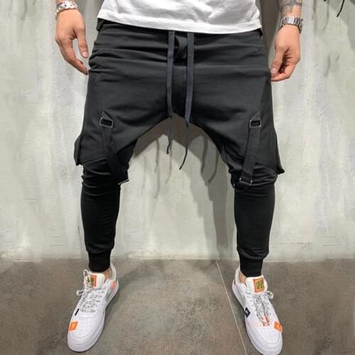 Hip Pop Cargo Pants Men Black Pocket Harem Joggers Harajuku Sweatpant Casual Fashion Men Trousers Streetwear Sweatpants Hombre