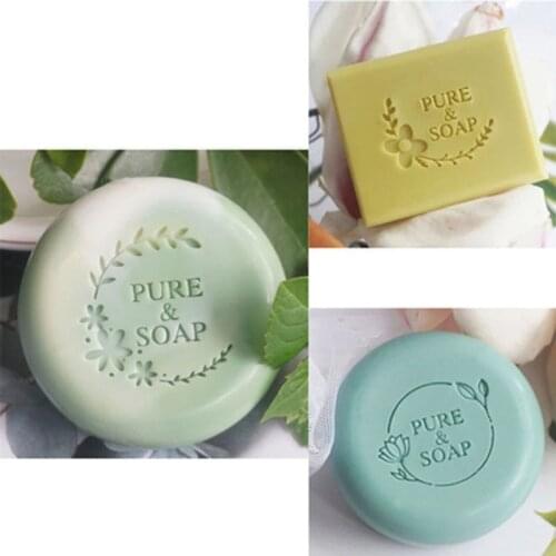 Flower Grass Pattern Stamp Home Cleaning Natural Seal Acrylic Transparent Imprint Soap Stamp For Handmade Making Chapters