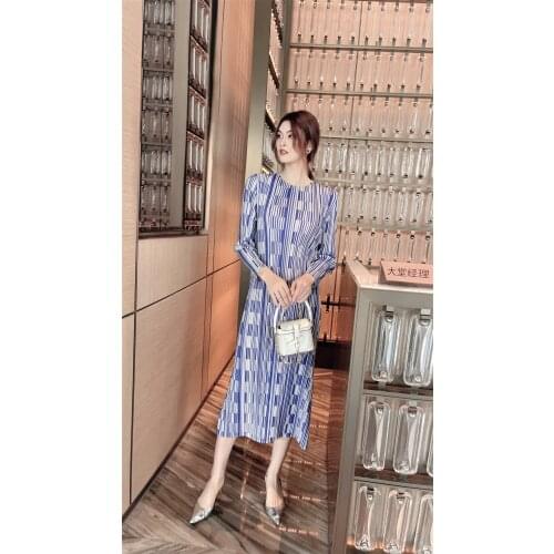 HOT SELLING The new stripe dress fold with Straight dress IN STOCK