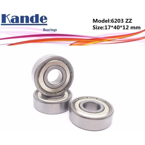 Kande 6203ZZ 4PCS ABEC-5 6203 ZZ Single Row Deep Groove Ball Bearing 17x40x12 mm 6203-2Z Bearing