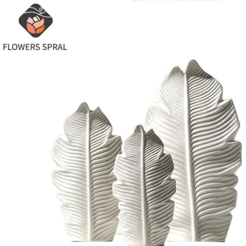 Leaf-Shaped Ceramic Vase Decoration, Nordic Modern Creative Dried Flower Vase, Cafe Home Decoration, Christmas Gift