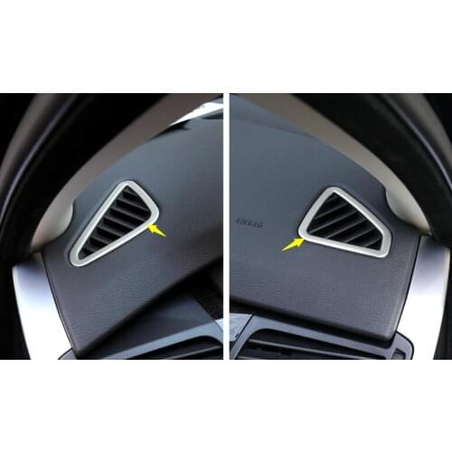 Lapetus Accessories Interior Front Air Conditioner AC Vent Outlet Frame Cover Trim For BMW X6 F16 2015 2016 2017 Stainless Steel